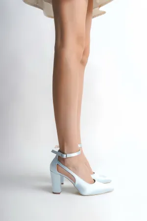 Aelia | Baby Blue Satin High Heels