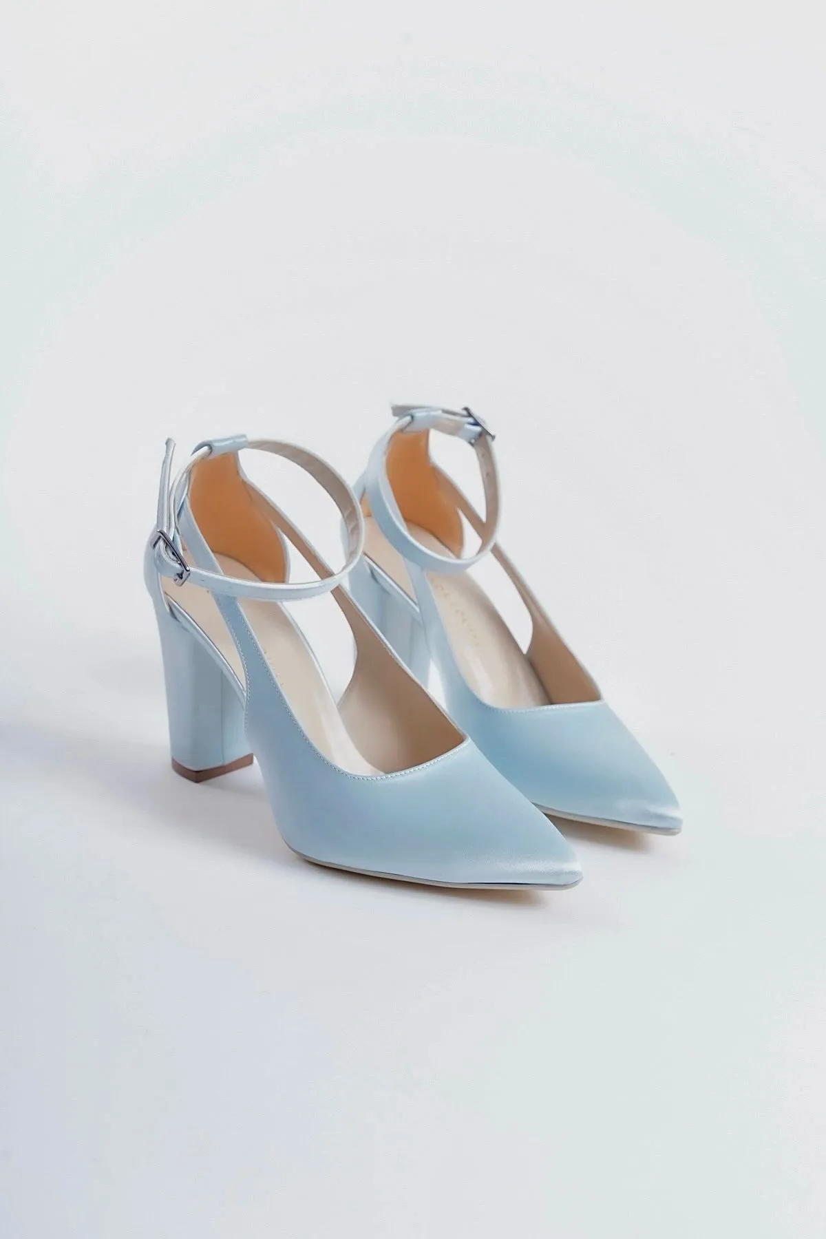 Aelia | Baby Blue Satin High Heels