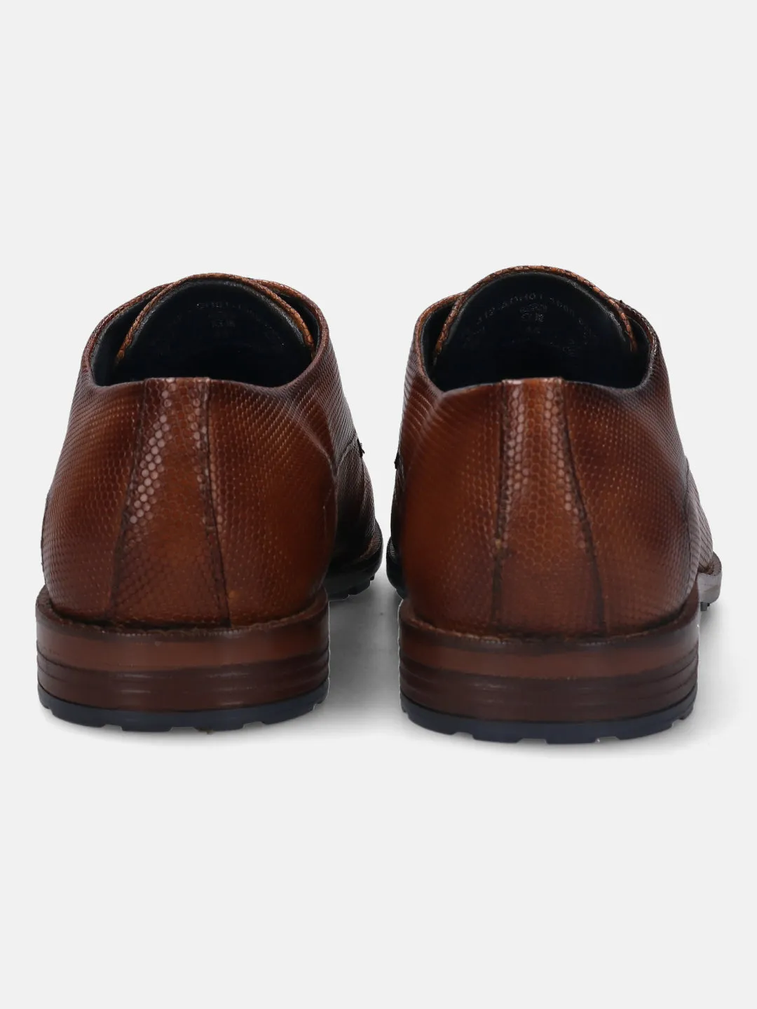 bugatti Cognac Premium Leather Derby Shoes