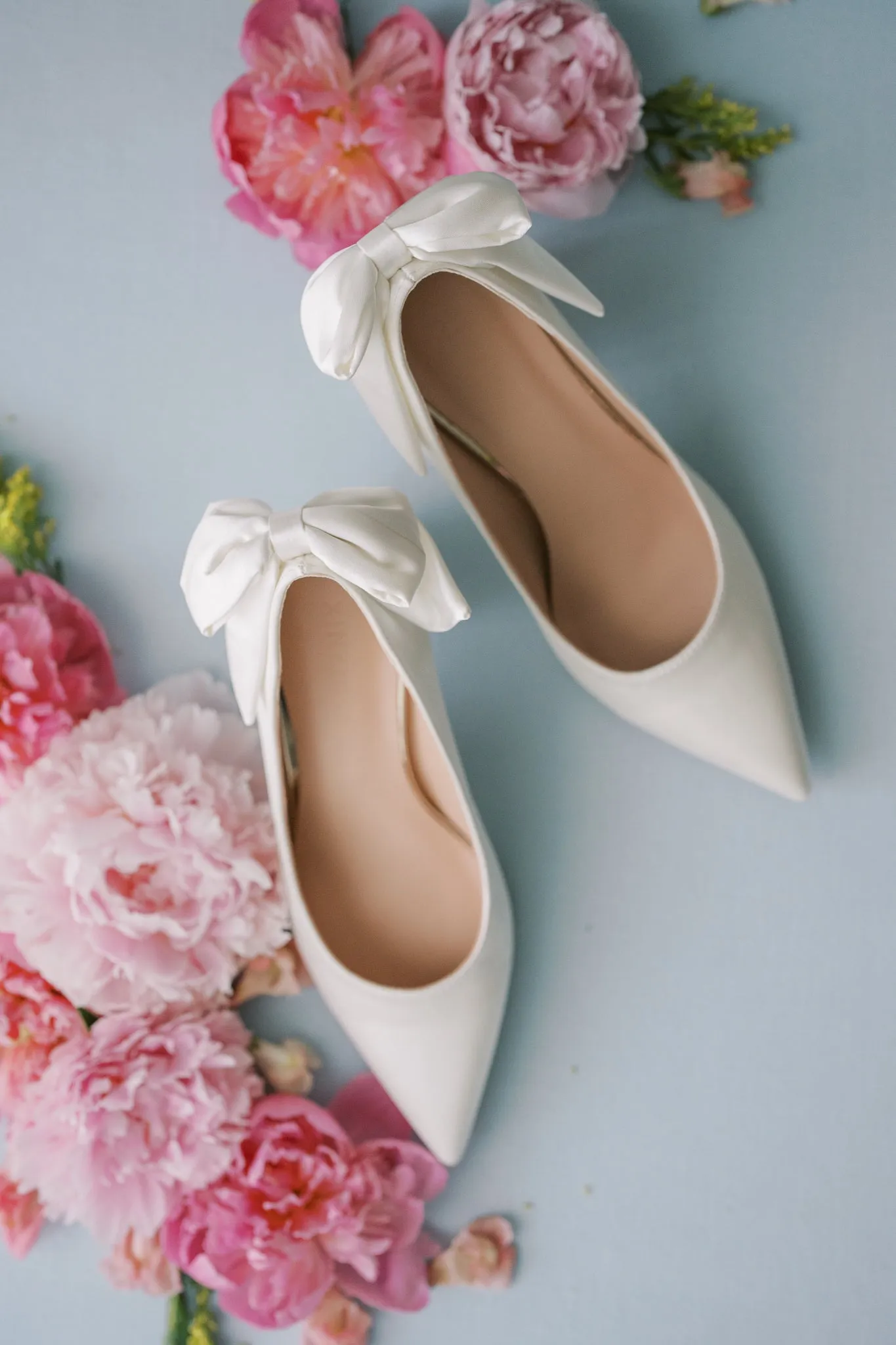 Chloe Satin Bow Chunky Heels