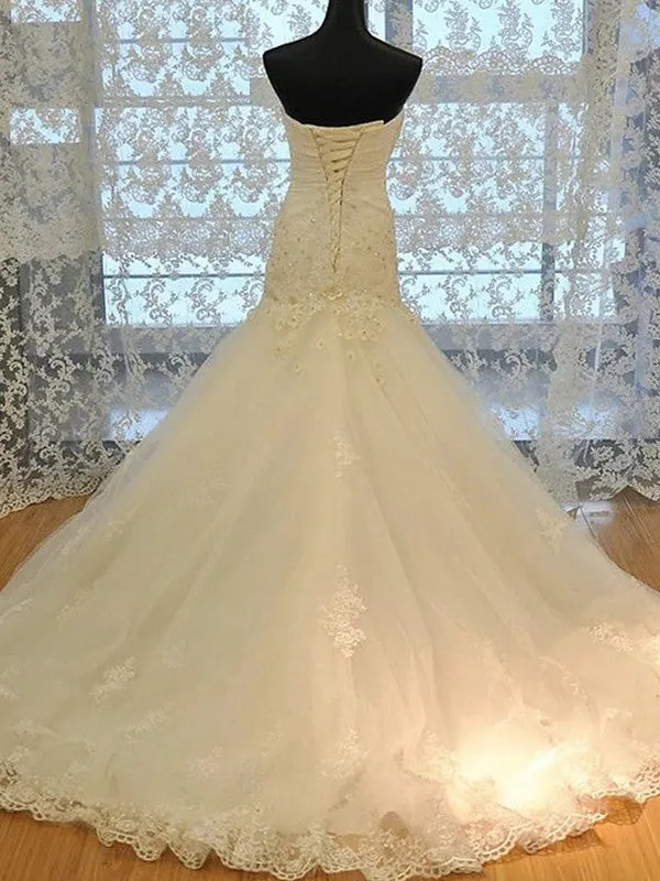 Corset Bodice Lace  Mermaid Wedding Dress at Bling Brides Bouquet online Bridal Store