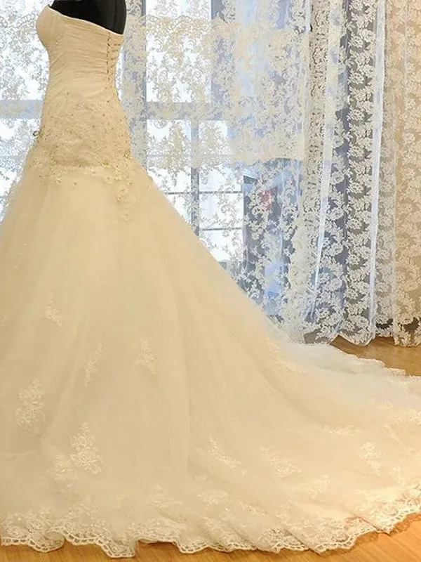 Corset Bodice Lace  Mermaid Wedding Dress at Bling Brides Bouquet online Bridal Store