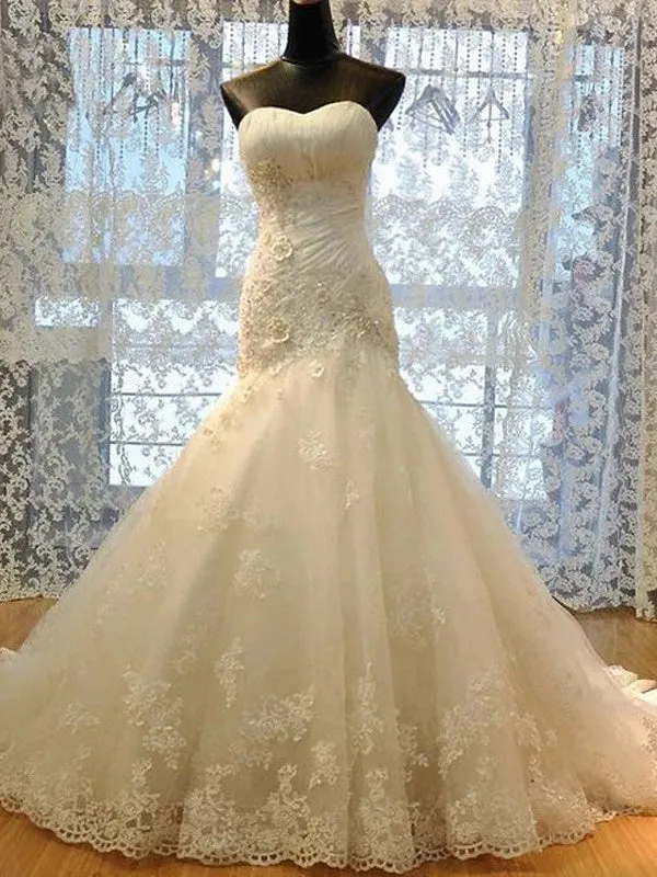 Corset Bodice Lace  Mermaid Wedding Dress at Bling Brides Bouquet online Bridal Store