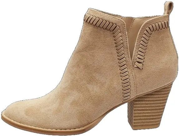 Dolce Vita Jace Dune Suede Fashion Pointed Toe  Mid Block Heel Ankle Boots