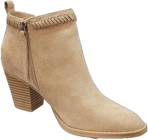 Dolce Vita Jace Dune Suede Fashion Pointed Toe  Mid Block Heel Ankle Boots
