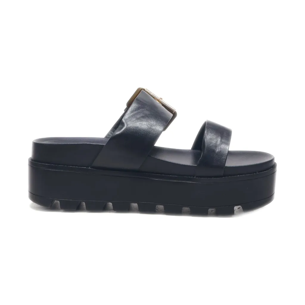 Ego Platform Sandals Leather Black Colour For Women