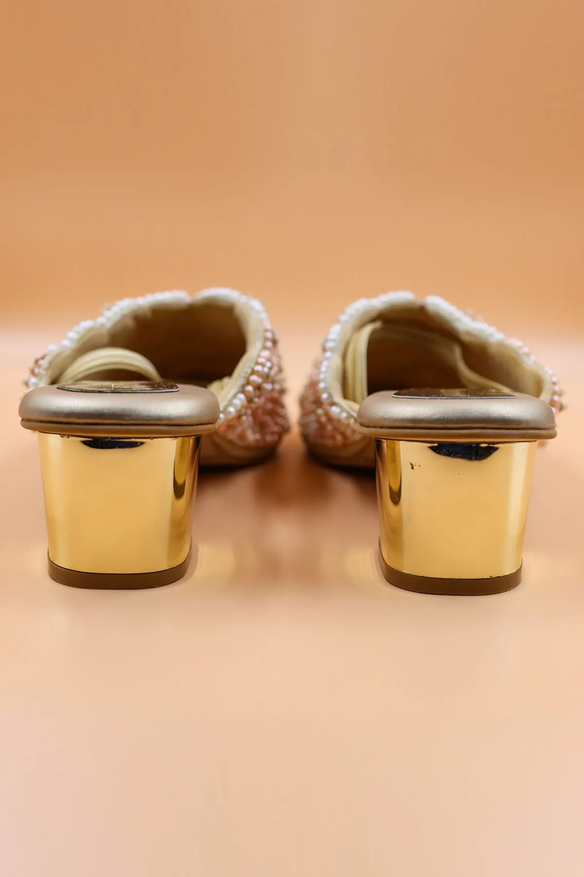 Gold Embroidered Zardosi Mules