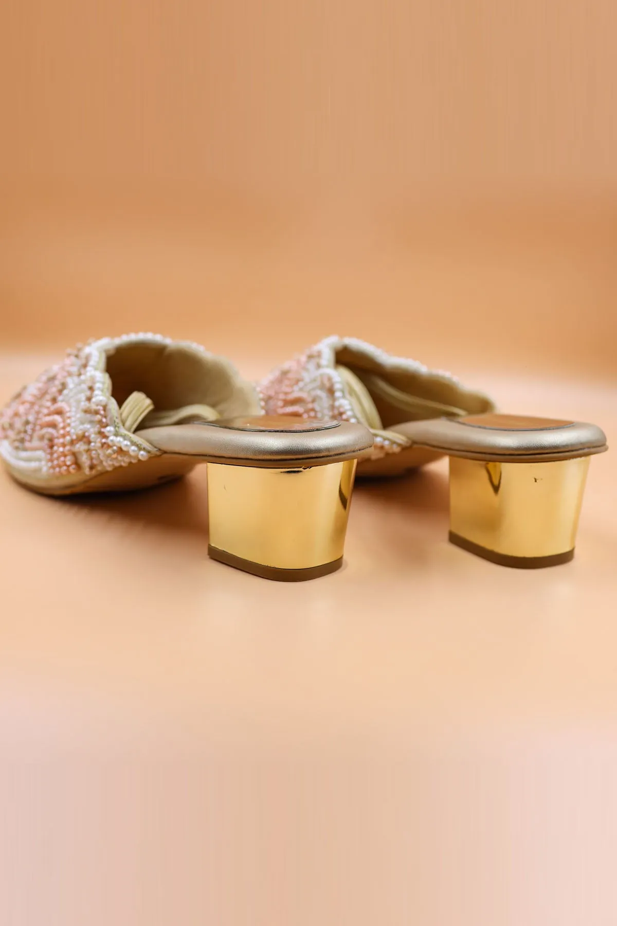 Gold Embroidered Zardosi Mules