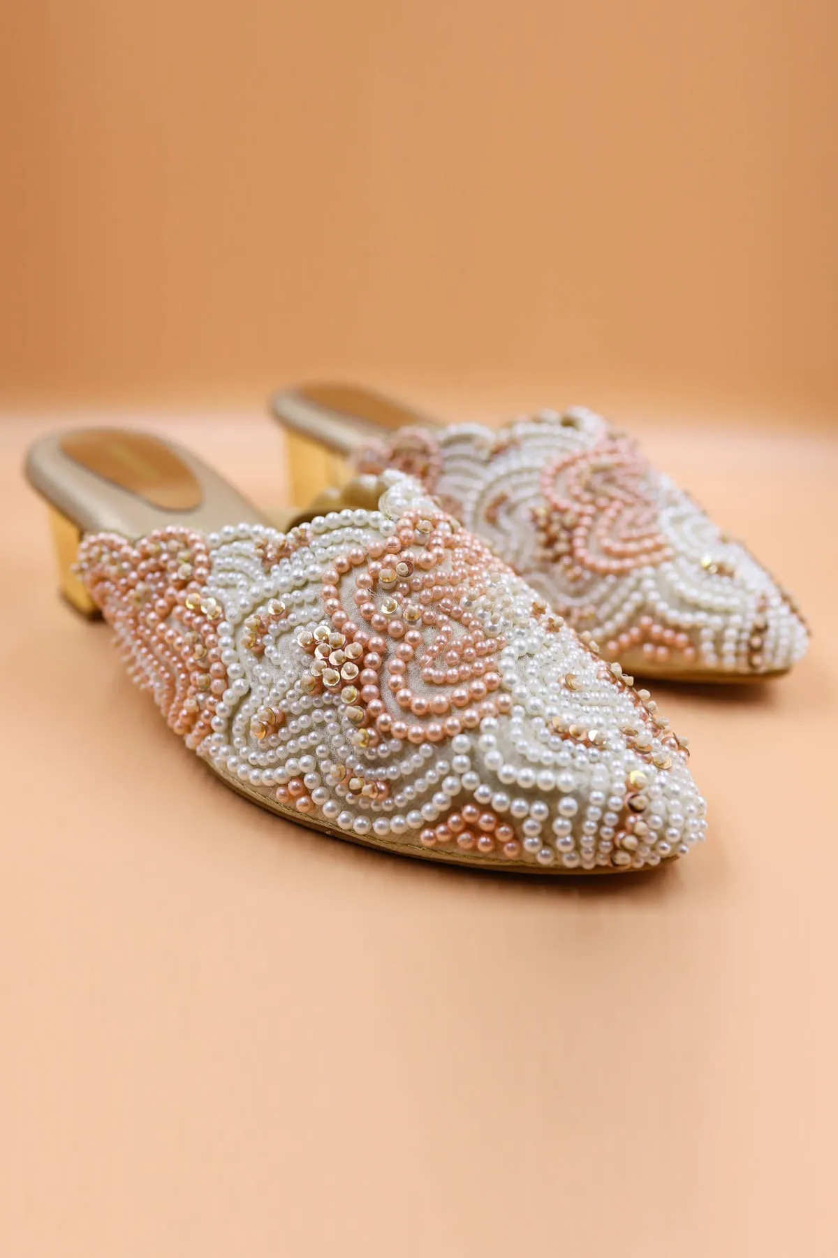 Gold Embroidered Zardosi Mules