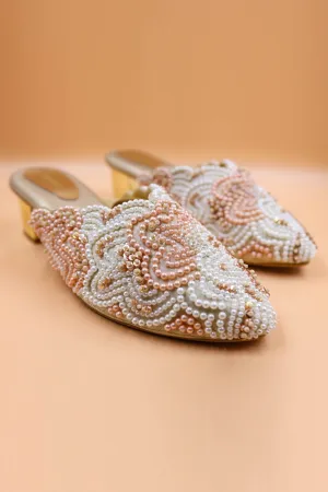 Gold Embroidered Zardosi Mules