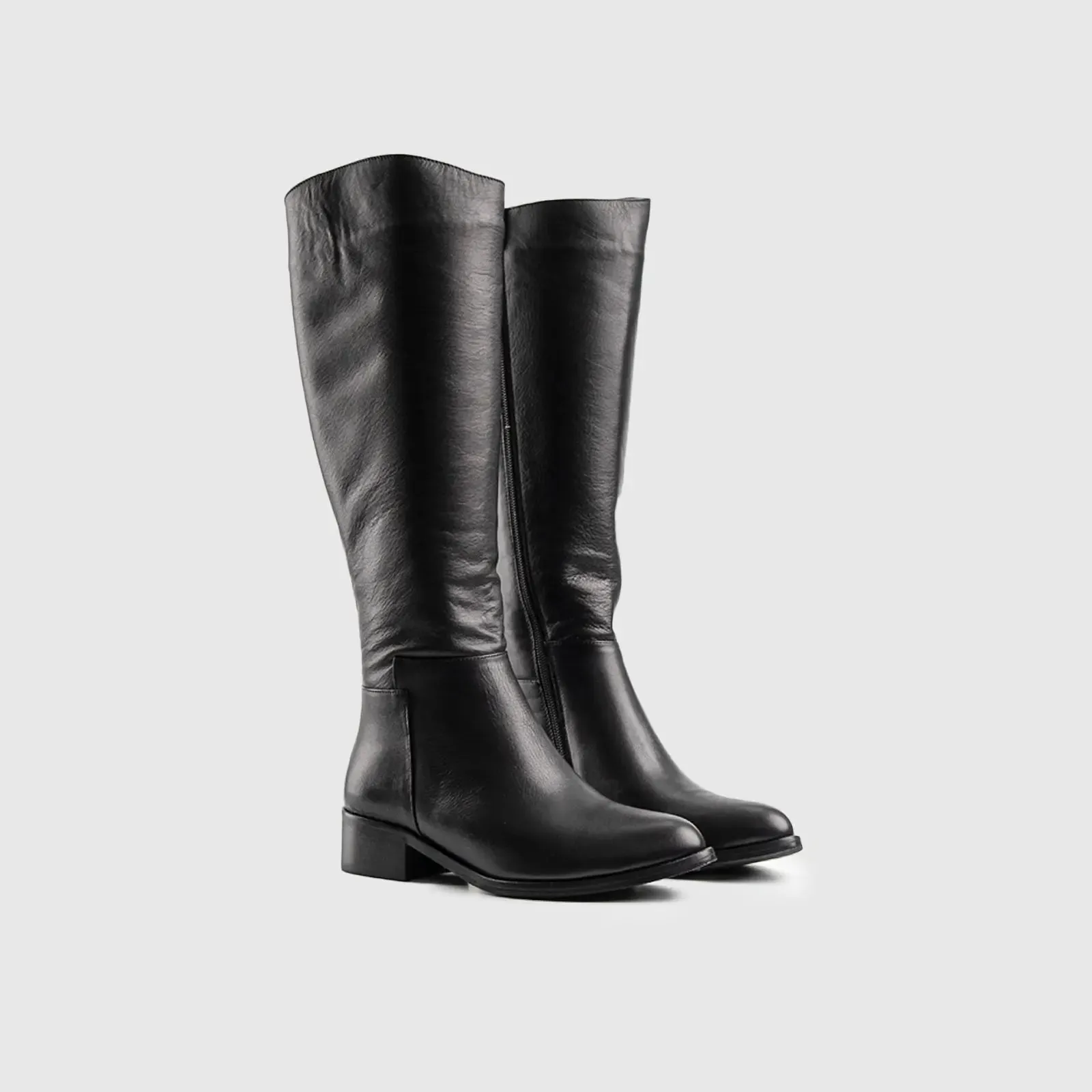 Leather Boots Black 9713