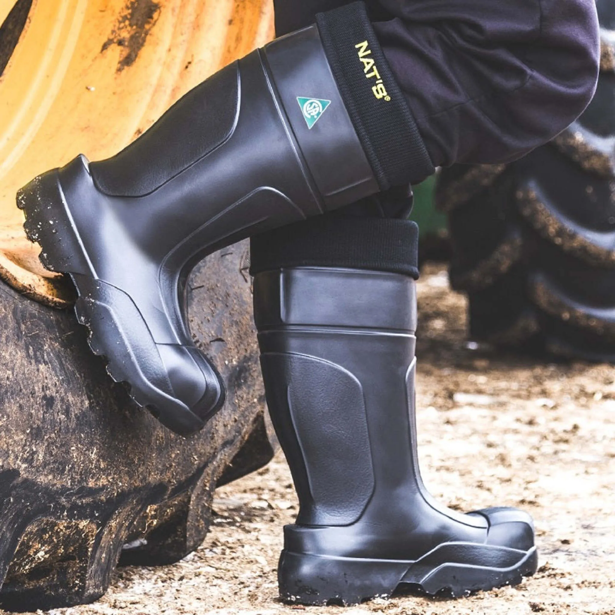 Nats Men's Winter Safety Work Boots 1595 | CSA EVA Ultra Light Steel Toe Waterproof, Removable Liner, Antimicrobial | Black Sizes 7-14