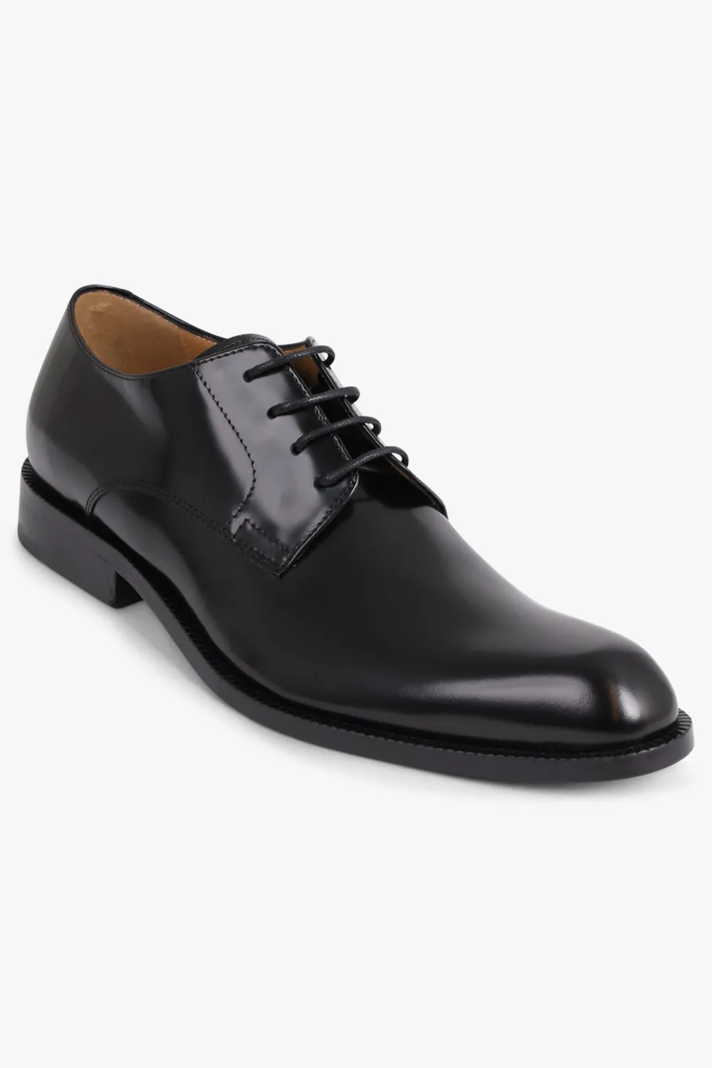 Shiny Heeled Brogue | Black