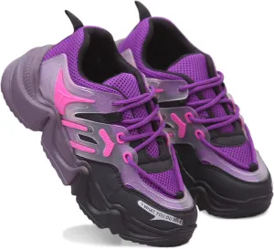 SHOE BLATE Casuals For Women (Black, Purple , 4)