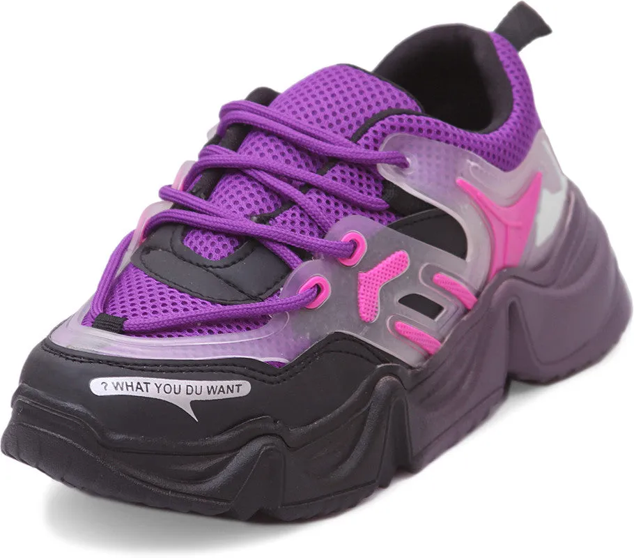 SHOE BLATE Casuals For Women (Black, Purple , 4)