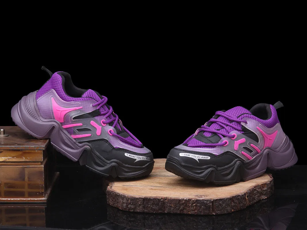 SHOE BLATE Casuals For Women (Black, Purple , 4)