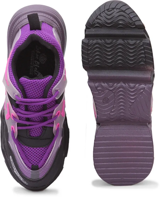 SHOE BLATE Casuals For Women (Black, Purple , 4)
