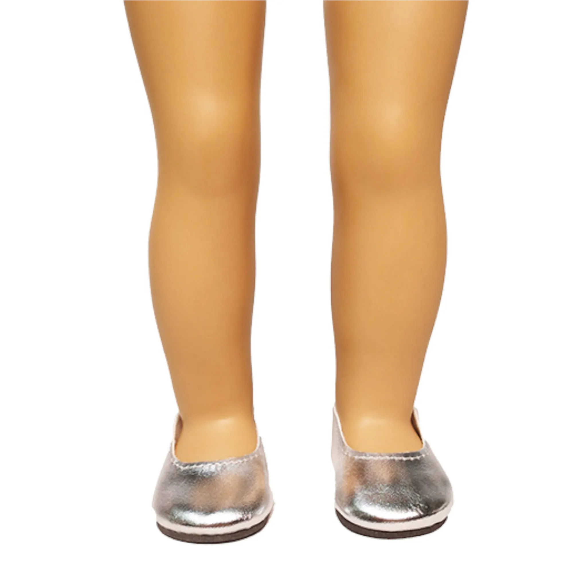 Silver Slip On Shoes for 18-inch dolls