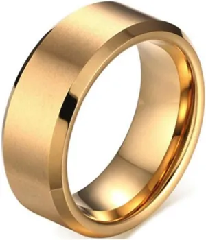 Stainless Steel Matte Brushed Classic Simple Plain Wedding Band