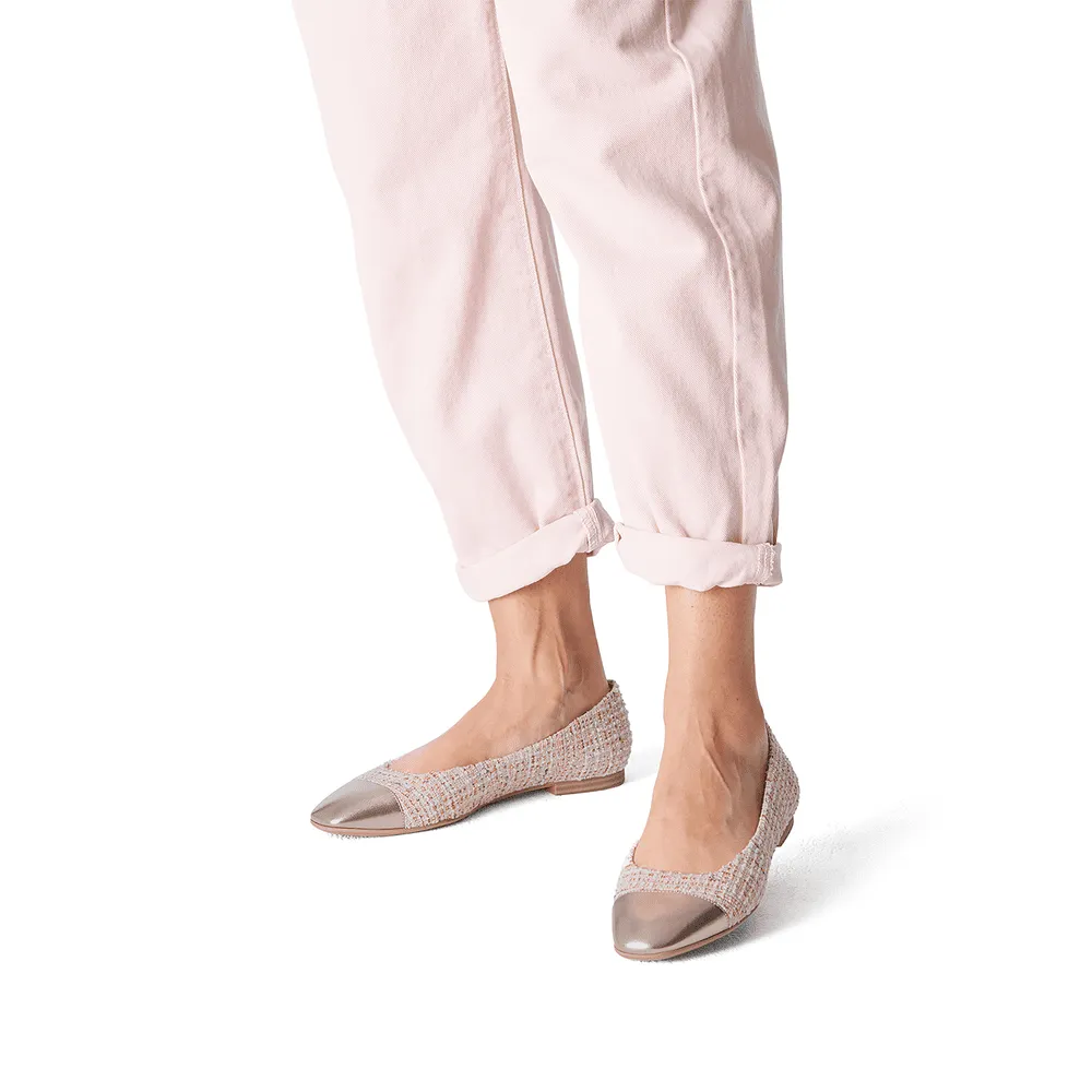 Tamaris Ladies Flat Pump Metallic Toe