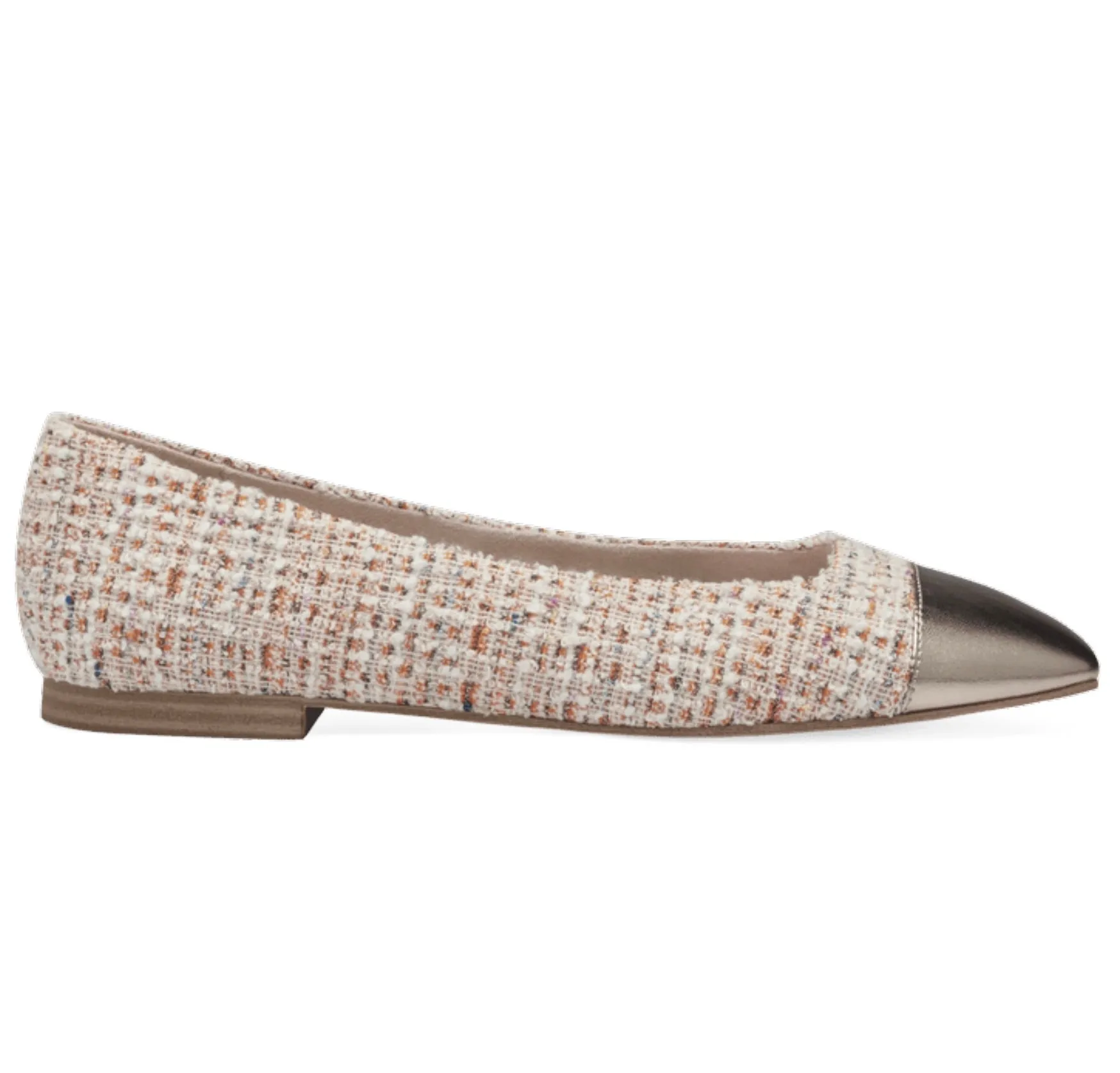 Tamaris Ladies Flat Pump Metallic Toe