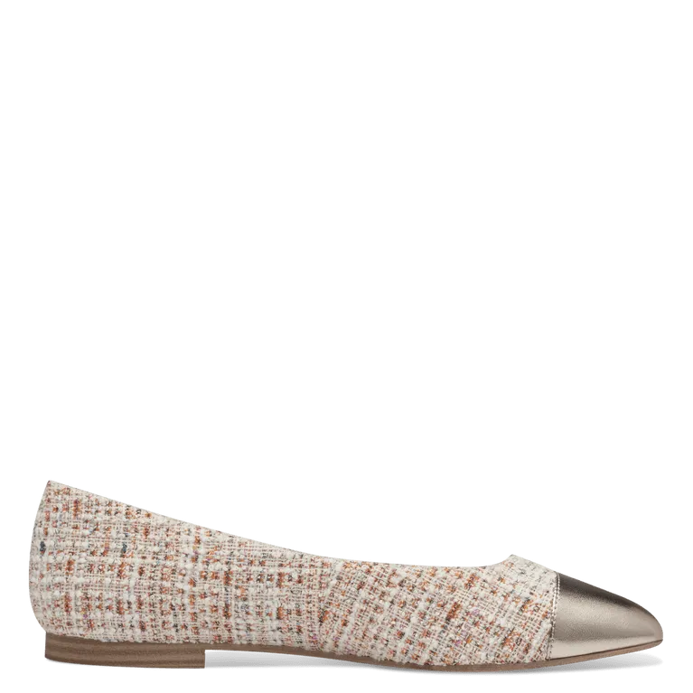 Tamaris Ladies Flat Pump Metallic Toe