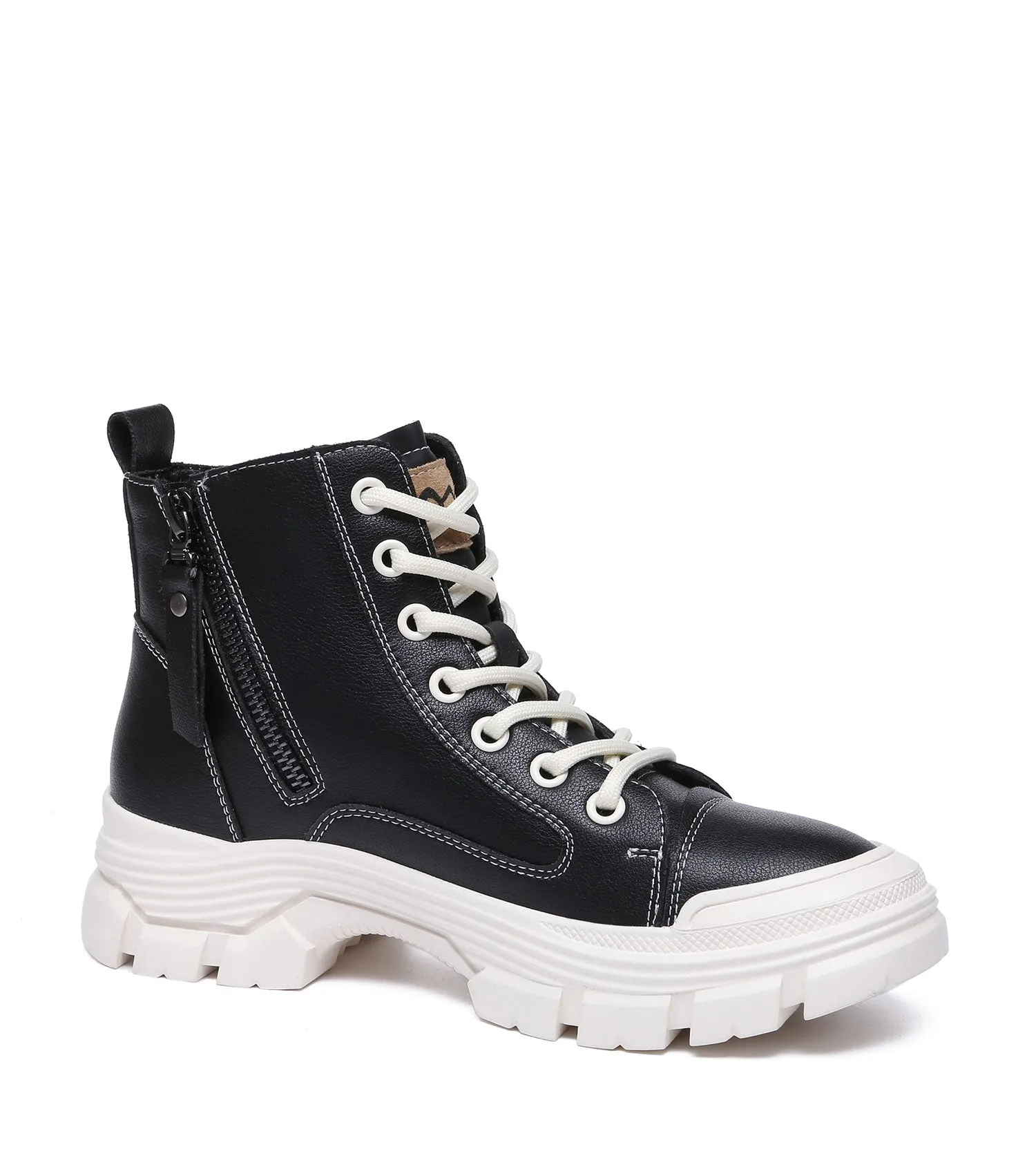 TARRAMARRA Lace-up and Zipper Chunky Leather Boots Women Cow Suede Boots Lorrine