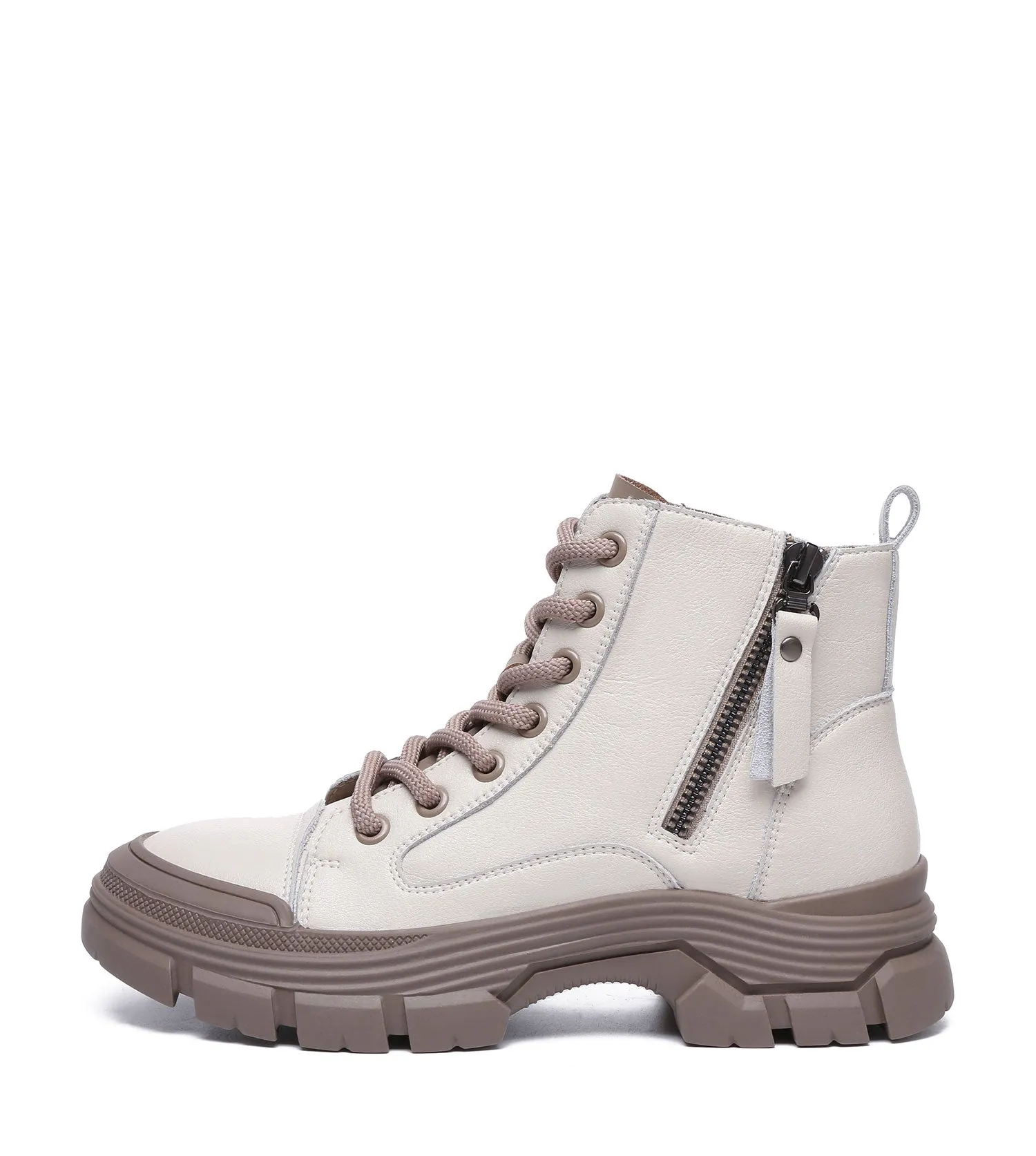 TARRAMARRA Lace-up and Zipper Chunky Leather Boots Women Cow Suede Boots Lorrine