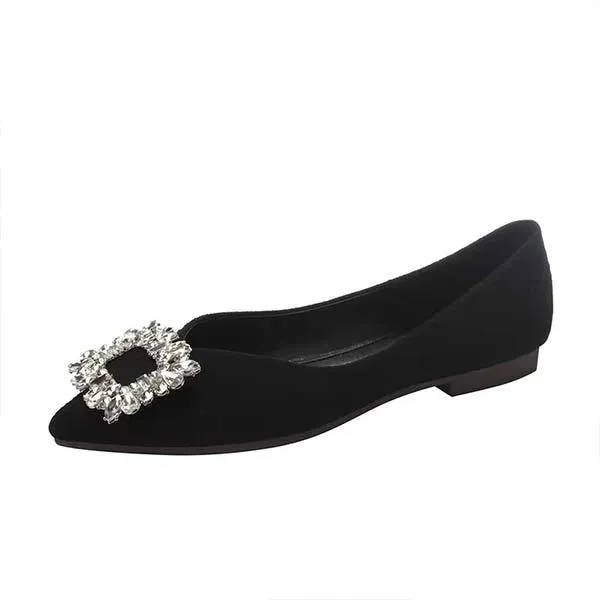 Women's Rhinestone Pointed-Toe Ballet Flats 18421064C