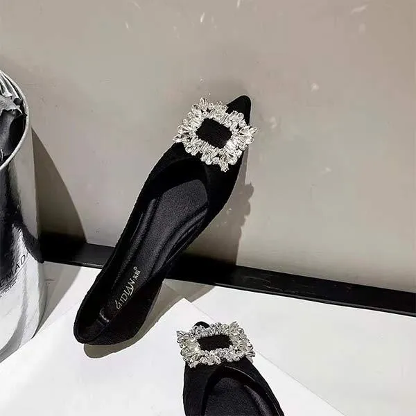 Women's Rhinestone Pointed-Toe Ballet Flats 18421064C